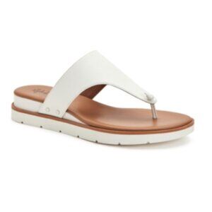 Style & Co. Women's Emmaa Thong Flat Sandals Shoes - White Smooth - 7.5 Medium
